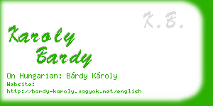 karoly bardy business card
